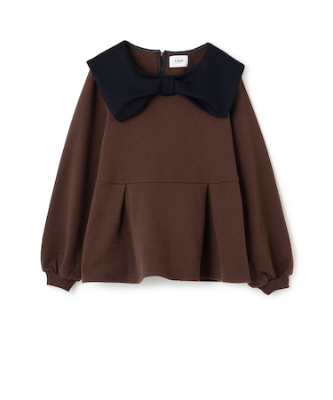 【裏起毛/リンク】リボン衿トレーナー