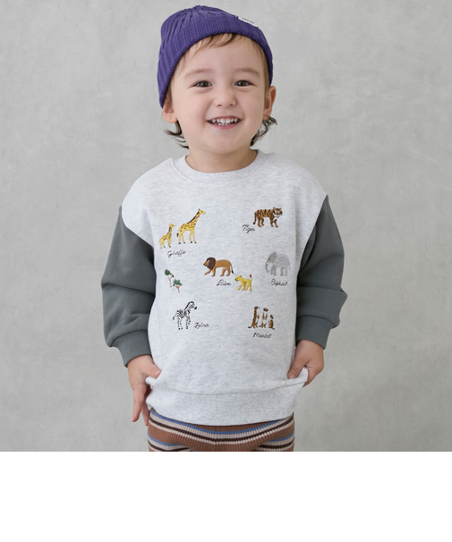 動物刺しゅうトレーナー