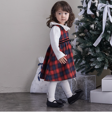 チェックドッキングワンピース