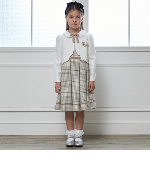 【フォーマル】チェックOP+スカラップJKセット