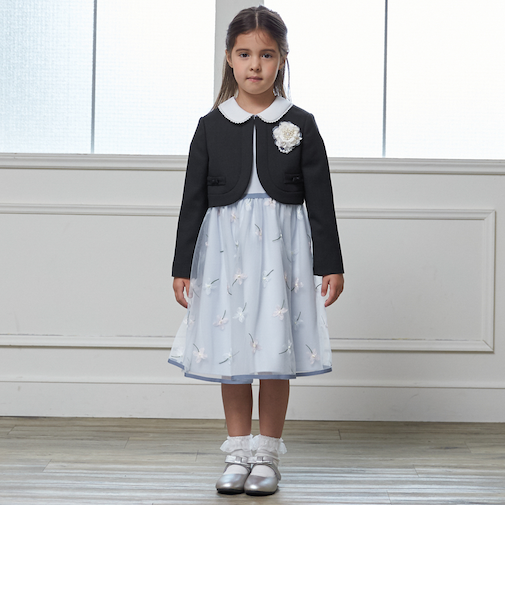 【フォーマル】フラワー刺しゅうOP+衿つきJKセット