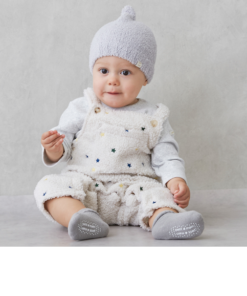 星刺しゅうサロペットカバーオール