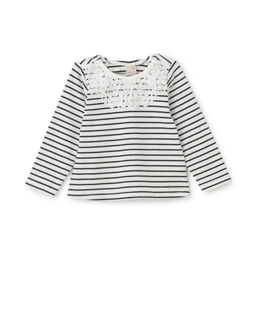 ヨークレース長袖Tシャツ