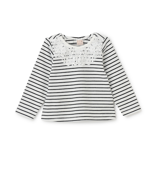 ヨークレース長袖Tシャツ