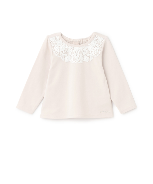 ヨークレース長袖Tシャツ