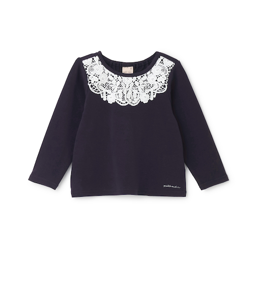 ヨークレース長袖Tシャツ