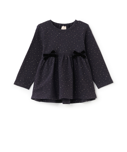 裏起毛カットリボンチュニック