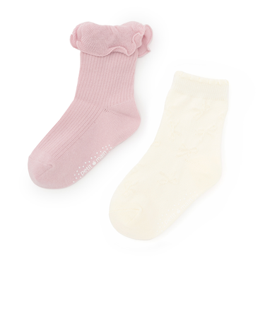 フリルクルーソックス2P