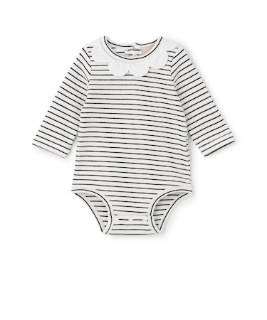 スカラップ衿ロンパース