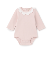 スカラップ衿ロンパース