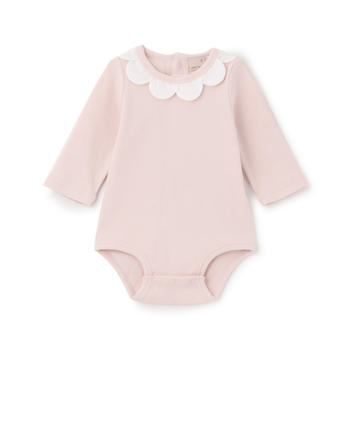 スカラップ衿ロンパース