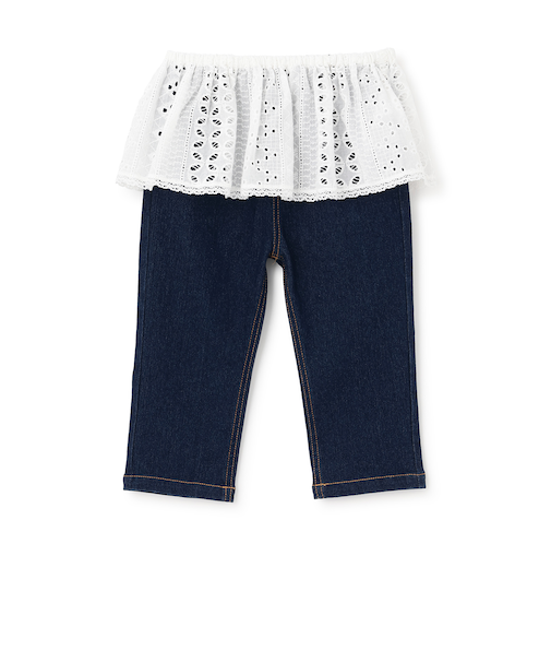 レイヤードスカートパンツセット