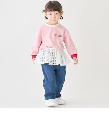 レイヤードスカートパンツセット