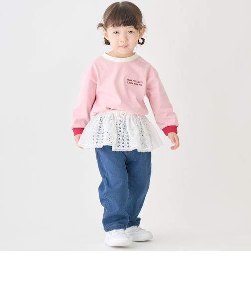 レイヤードスカートパンツセット