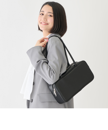 【リンク】レザー調ボストンバッグ