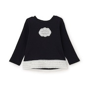 【オーガニック】レースフリル長袖Tシャツ