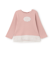 【オーガニック】レースフリル長袖Tシャツ