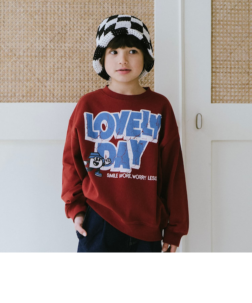 クラック加工スウェットプルオーバー