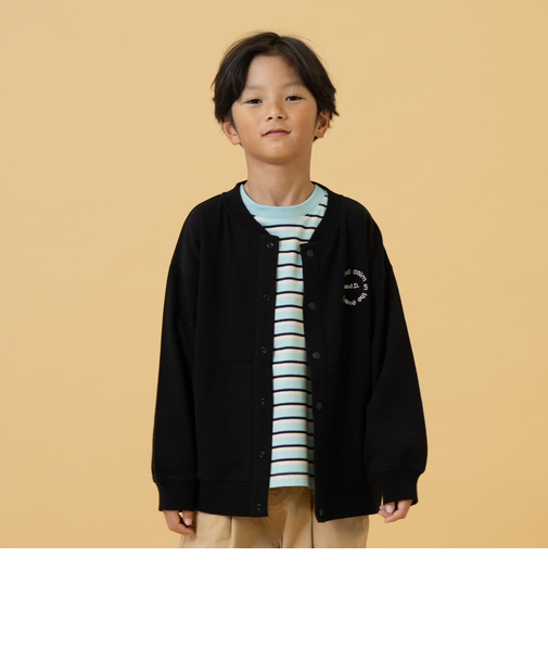 スウェットクルーネックカーデ