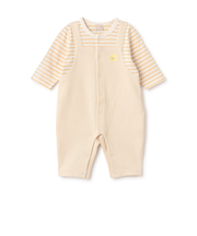 アニマル刺しゅうサロペ風カバーオール