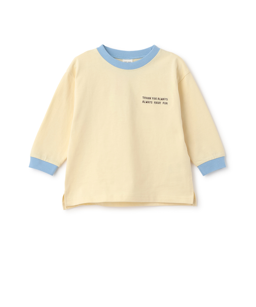 【食品防汚】配色ゆるっと長袖Tシャツ