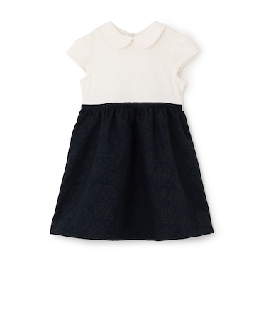 【セミフォーマル】ジャガード切り替えワンピース