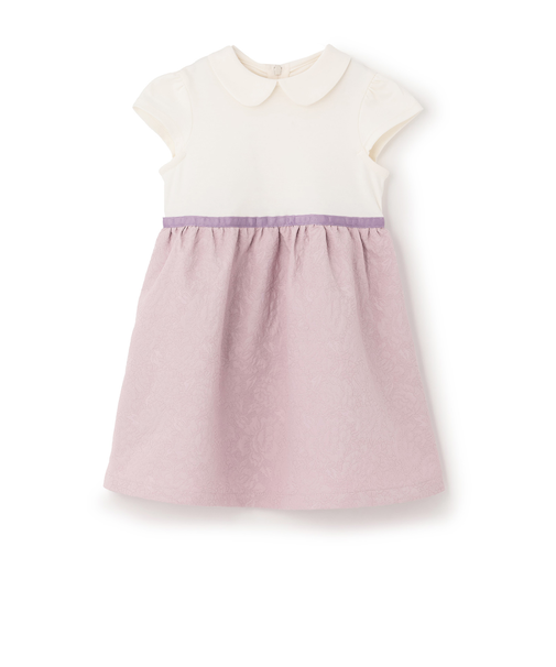 【セミフォーマル】ジャガード切り替えワンピース