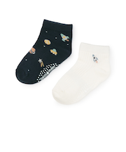 宇宙柄ショートソックス2P