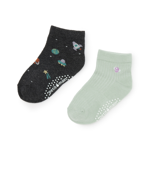 宇宙柄ショートソックス2P