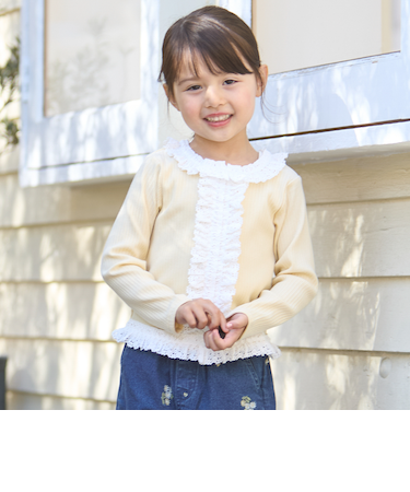 【リンク】レースフリルテレコ長袖Tシャツ