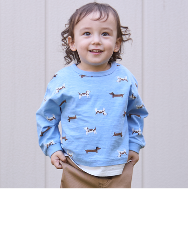 【防汚】マルチ柄長袖Tシャツ