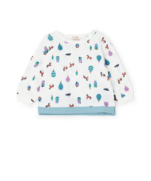 【防汚】マルチ柄長袖Tシャツ