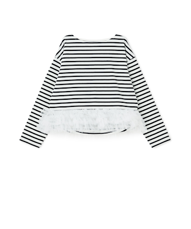 【親子リンク】ボーダーペプラム長袖Tシャツ