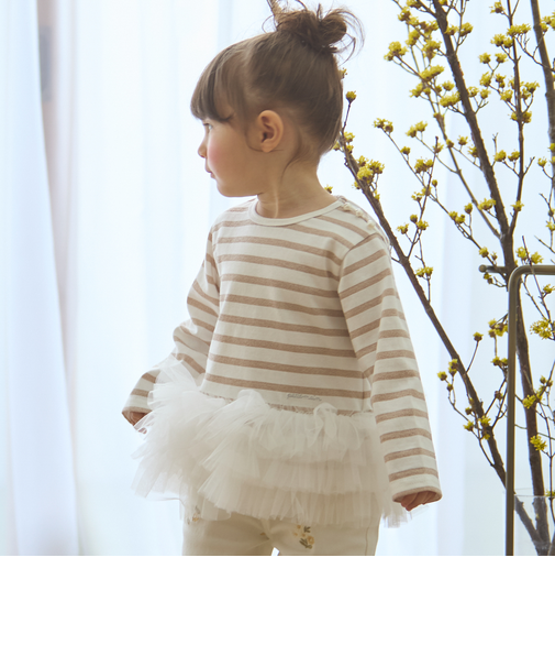 【リンク】ボーダーペプラム長袖Tシャツ