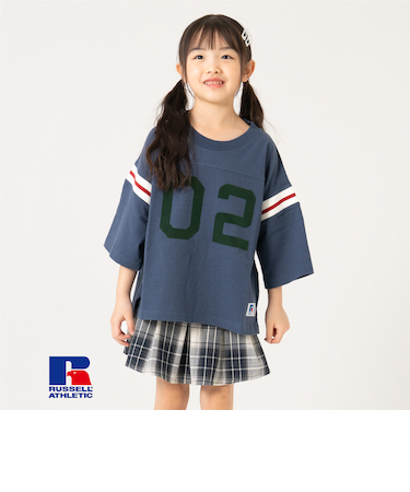 【ラッセル】ナンバリングフットボール ロンTEE