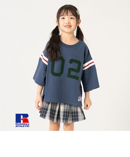 【ラッセル】ナンバリングフットボール ロンTEE