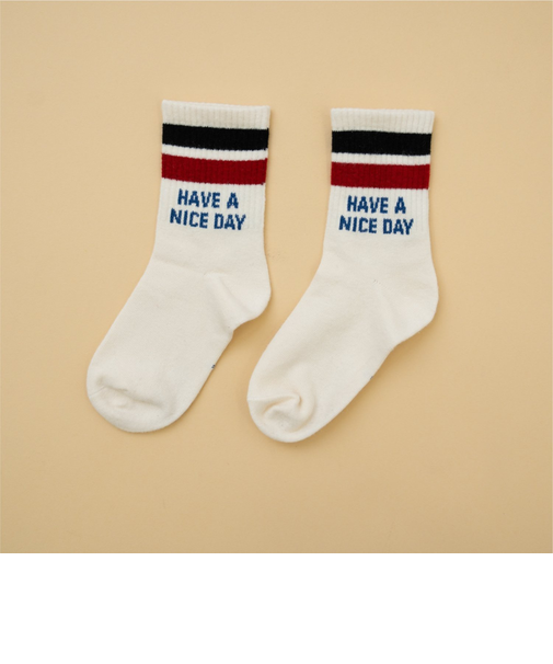 【Dセレクト】配色ラインロゴソックス