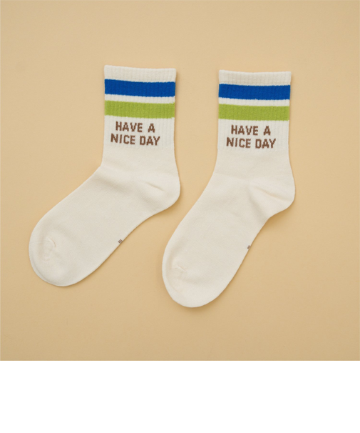 【Dセレクト】配色ラインロゴソックス