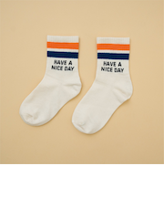 【Dセレクト】配色ラインロゴソックス