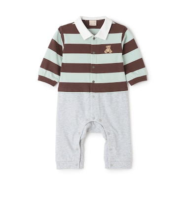 【リンク】ボーダーラガー長袖カバーオール