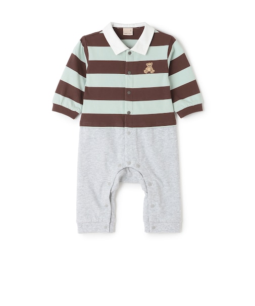 【リンク】ボーダーラガー長袖カバーオール