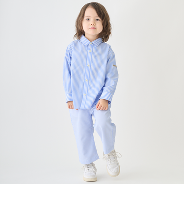 ストライプ/ウエストタックイージーパンツ