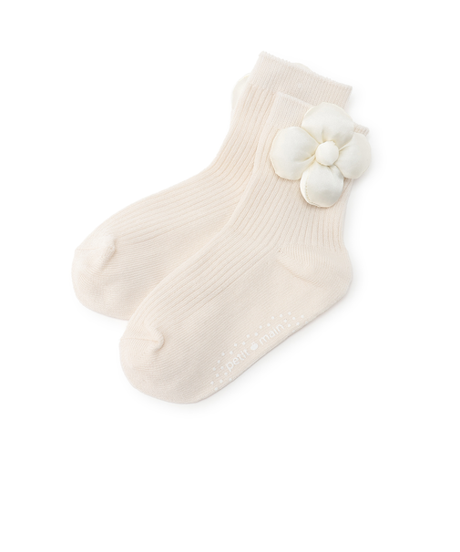 お花モチーフクルーソックス