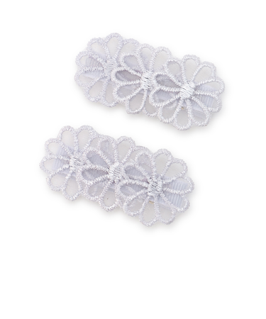 レースフラワーヘアクリップ2P/L