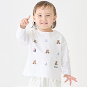 【リンク】くま刺しゅうマリン長袖Tシャツ