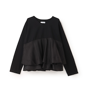 オーガンジードッキング長袖Tシャツ