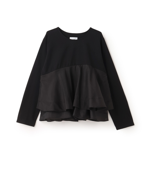 オーガンジードッキング長袖Tシャツ