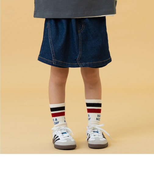 デニムミニラップ風スカートパンツ