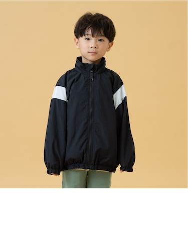 【フード収納可能】【撥水】肩切替ジップジャケット