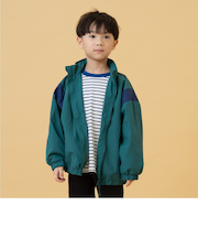 【フード収納可能】【撥水】肩切替ジップジャケット